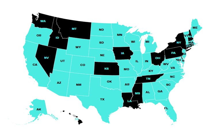 Splash Sports USA Map 2026